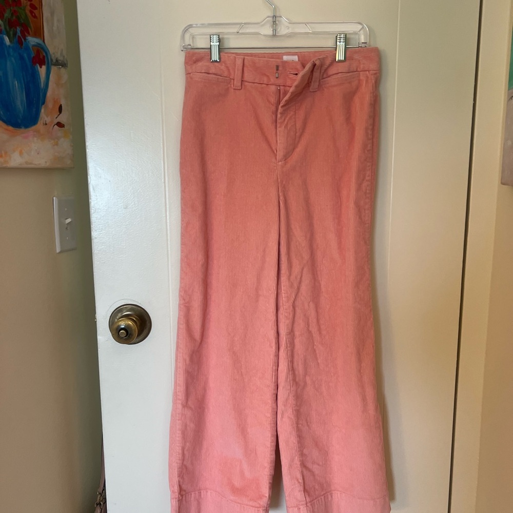 GAP Pink High Rise wide leg crop Jeans